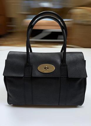 Mulberry bayswater чорна шкіряна класична сумка тоут