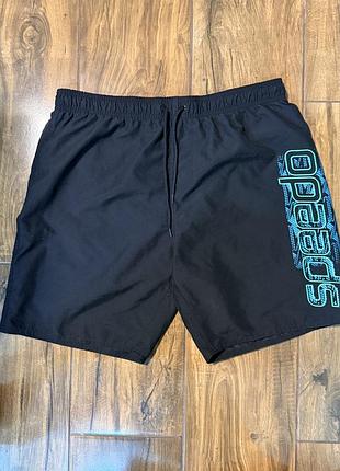 Speedo шорти чоловічі плавальні спортивні чорні з бірюзовим принтом розмір l стан ідеальний