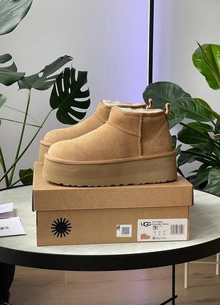 Женские угги ugg ultra mini platform chestnut 5