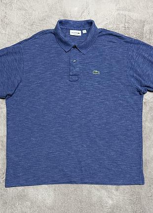 Lacoste 2xl синее мужское поло футболка xxl