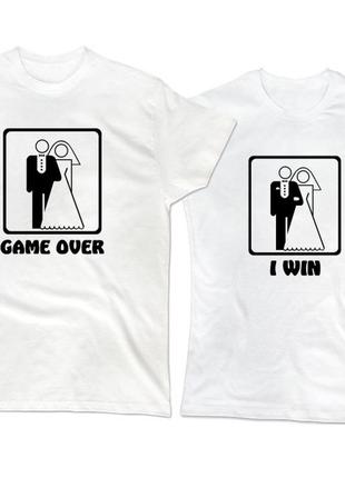 Парні футболки з принтом "game over. iwin" push it