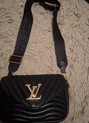 Жіноча сумка louis vuitton зі штучної шкіри, чорна, стьобана