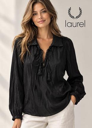 Стильна чорна атласна блуза laurel, є нюанс