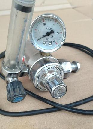 Редуктор углекислотный co2 / аргонный с ротаметром и подогревом 220v (yqt-731l)
