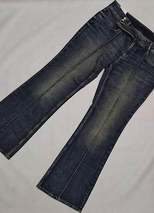 Новые расклешенные джинсы zara trf bootcut low-rise стиль 90-х/ y2k цвет синий винтаж
