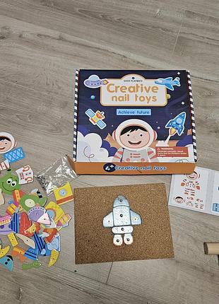 Конструктор дитячий дерев'яний creative nail toys космос