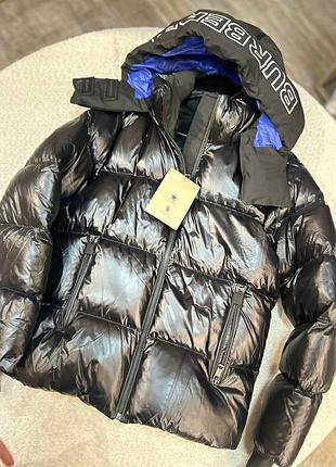 Куртка-пуховик burberry чорна з капюшоном