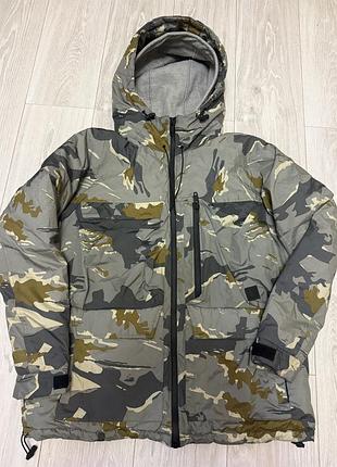 Зимова куртка парка zara man (камуфляж / мілітарі) м