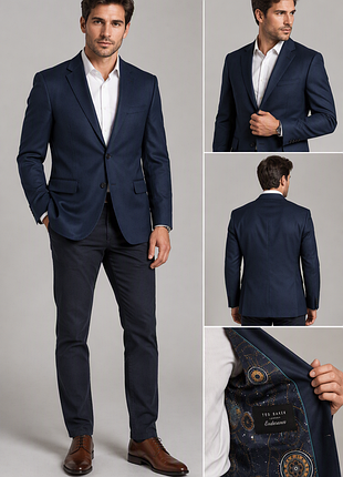 Ted baker london endurance 44r, 100% wool, navy blue, преміум піджак