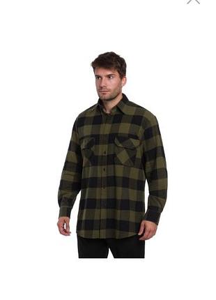 Сорочка чоловіча mil-tec flannel shirt light longsleeve чорно-оливкова в клітинку