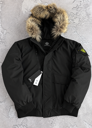 Куртка бомбер stone island черная s-xxl зима