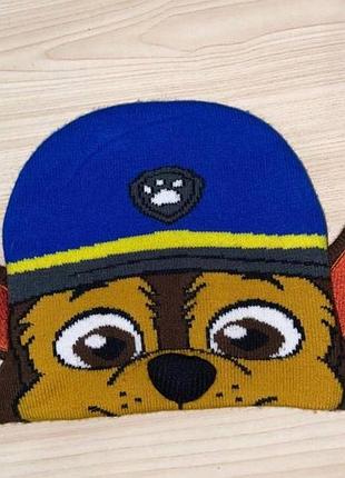 Детская шапка-бини для мальчика щенячий патруль - гонщика paw patrol на 3-5 лет