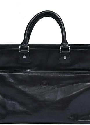Жіночий діловий портфель tony perotti натуральна шкіра italico 9625 nero (90441) чорний