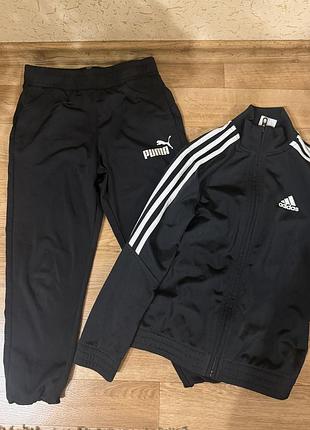 Спортивний комплект adidas та puma чорний без утеплення