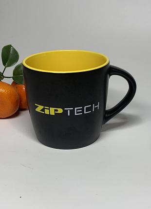 Кружка керамическая «zip tech» чашка 300 мл черно-желтая (н8411)