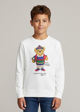 Оригінальний дитячий світшот polo ralph lauren із культової серії polo bear (колекція back to school).