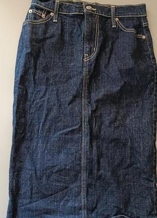 Жіноча спідниця міді levi's синя джинсова пряма