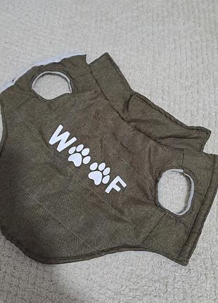 Нова жилетка для собаки дрібних порід woolie pets тепла куртка флісова одяг для собак дрібних середніх порід цуценят комбінезон дощовик попона хакі m