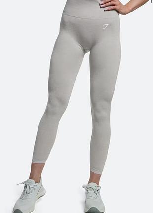 Женские лосины леггинсы тайтсы gymshark vital seamless womens light grey leggings