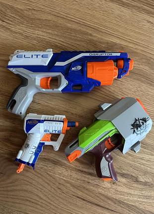 Пневматичні іграшкові пістолети бластери nerf hasbro 3 шт