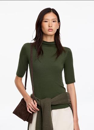Водолазка гольф з коротким рукавом колір оливковий розмір м zara