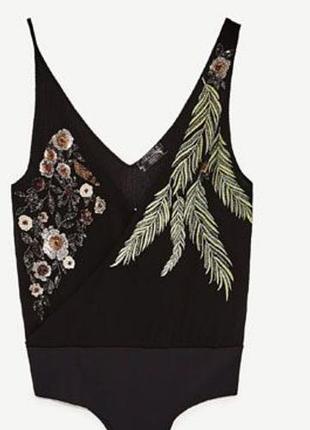 Чёрный боди zara