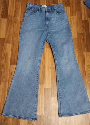 Женские светло-голубые расклешенные джинсы (фасон клеш / flare) с высокой или средней посадкой abercrombie &amp; fitch 32 большой размер