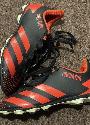 Дитячі футбольні бутси adidas predator, розмір 33, чорно-помаранчеві