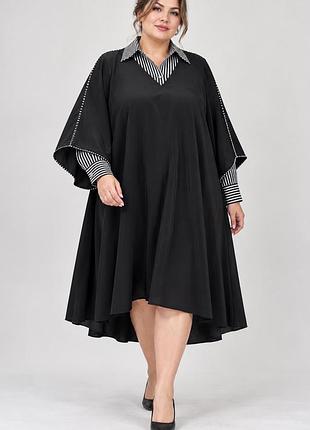 Сукня nushka чорна оверсайз 3xl–5xl (ог до 150 см)