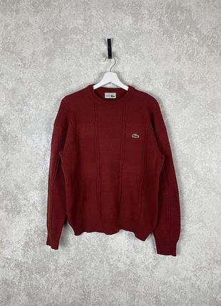 Чоловічий вінтажний светр lacoste wool в гарному стані, оригінал m-l