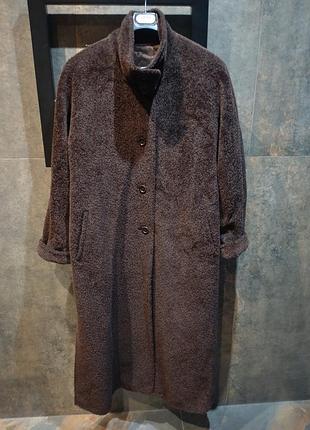 Жіноче сучасне довге пальто basler agnona l-xl вовна альпака коричневе