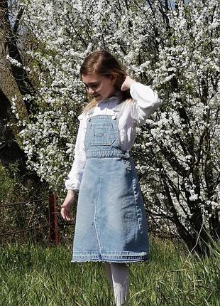 Джинсовий комбінезон zara для дівчинки 8-9р (128-134см)