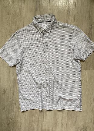 Чоловіча сорочка з коротким рукавом, шведка, трикотаж, бавовна, розмір l, burton menswear london