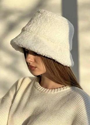 Женская зимняя меховая плюшевая панама от  h&m