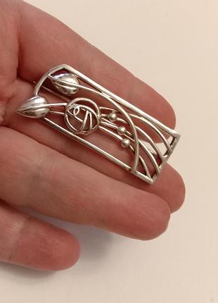 Серебряная брошь ренни макинтош mackintosh винтажная