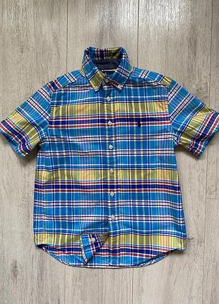 Сорочка на хлопчика , бавовняна, у клітинку, 8 років, яскрава, ralph lauren