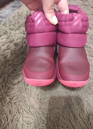 Чобітки дитячі adidas rapira snow cold.rdy бордові з рожевим❤️🩷