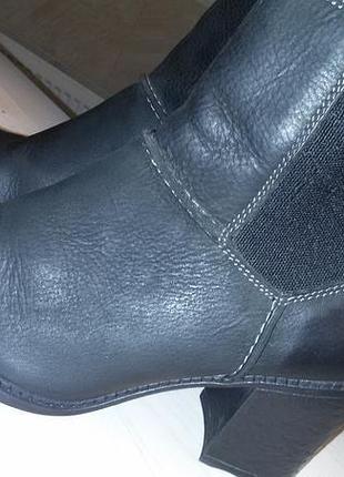 Clarks (британия)- ботинки черные кожаные р. 38 (24,4 см )