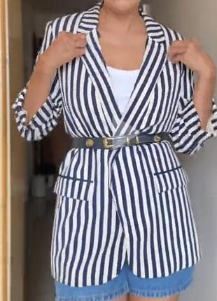 Стильний жакет піджак zara у смужку