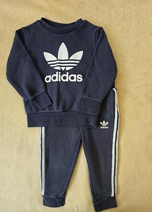 Дитячий спортивний костюм adidas синій світшот та штани