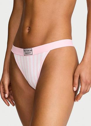 Трусики victoria's secret жіночі у смужку з еластичним поясом, розмір s, m