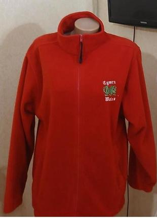 Толстовка флісова червона на блискавці cymru wales