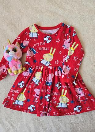 Сукня для дівчинки peppa pig червона з принтом свинка пеппа