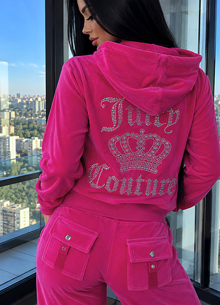 Велюровый малиновый костюм juicy couture
