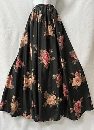 Вінтажна шовкова спідниця-максі від бренду laura ashley