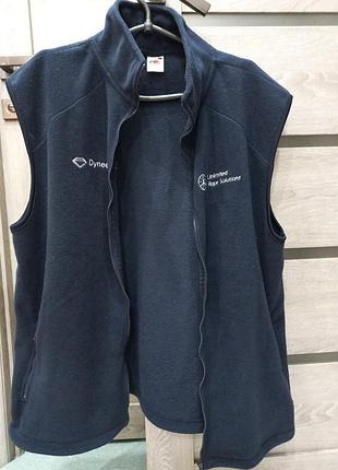 Флисовая жилетка fruit of the loom (leisurewear) в размере l, темно-синяя