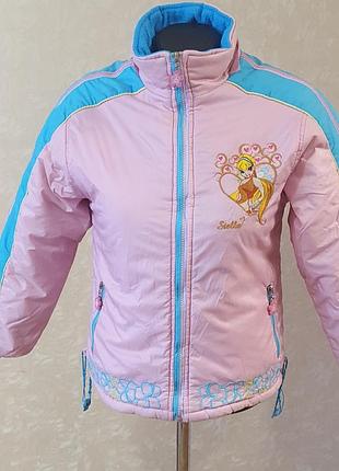 Демісезонна куртка arizona winx club стелла / рожева курточка вінкс на флісі вік 8-9 років