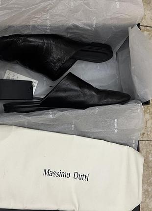 Мюлі жіночі massimo dutti шкіряні коричневі