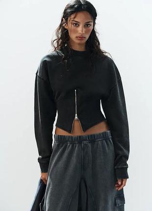Варений світшот жіночий сірий zara new