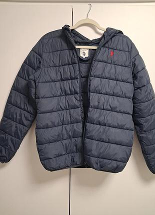 Куртка дитяча u.s. polo assn. стьобана темно-синя 14-15 років